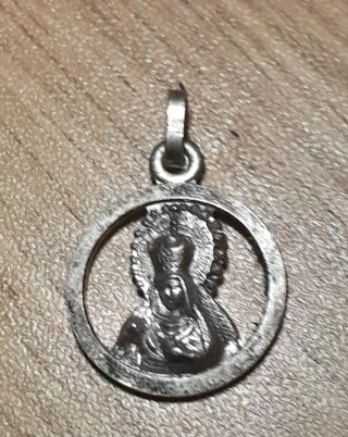 Medalla Antigua Plata Ley Virgen María
