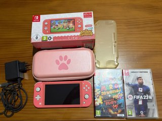 Nintendo Switch Lite Rosa Animal Crossing + Juegos