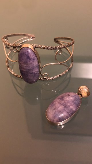 Juego brazalete y colgante artesanal