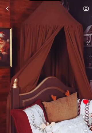 Dosel de cama marrón