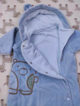 Buzo bebé 0-3 meses azul con osito