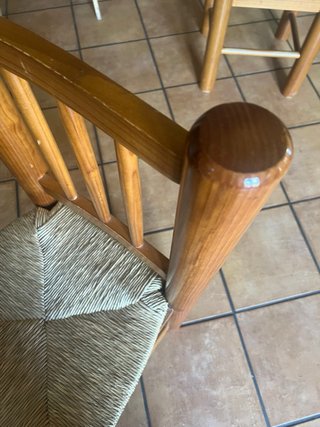 Silla de madera y enea natural