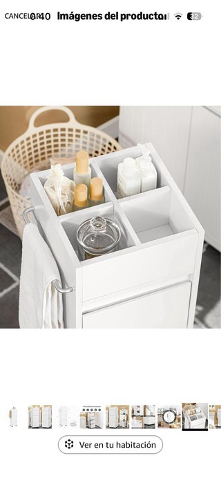 Mueble baño estrecho blanco