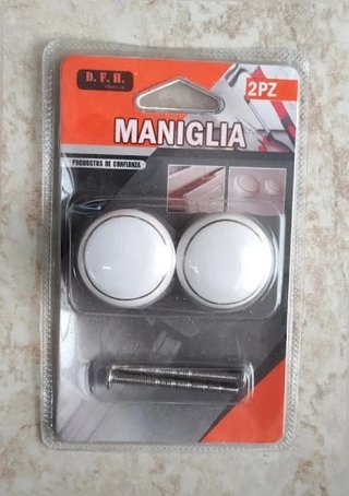 Coppia di pomelli per mobili Bianchi e Oro - 2