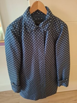 Gabardina Corta CORTEFIEL Lunares Azul/Blanco