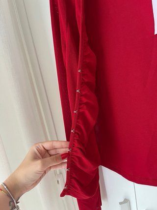 Casaco de malha Pull&Bear vermelho