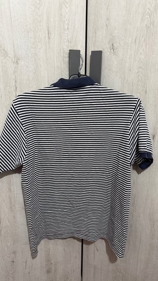 Polo Lacoste Rayas Azul y Blanco