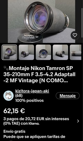 Teleobjetivo zoom manual Tamron