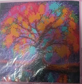 Lienzo Pintura Diamante Árbol Colores