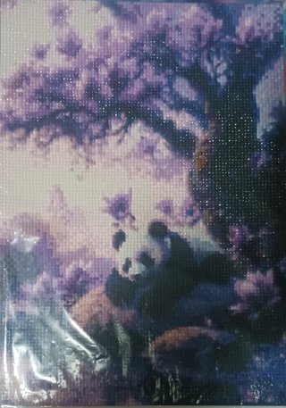 Lienzo Pintura Diamante Panda Morado