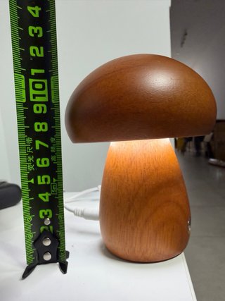 2Lámparas Seta Madera Recargable Marrón