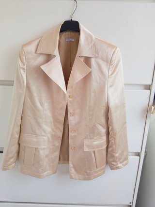 Giacca Blazer Vintage Raso Acetato oro conbipel 44