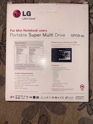 LG GP08 Lite Lector/Grabador DVD Externo