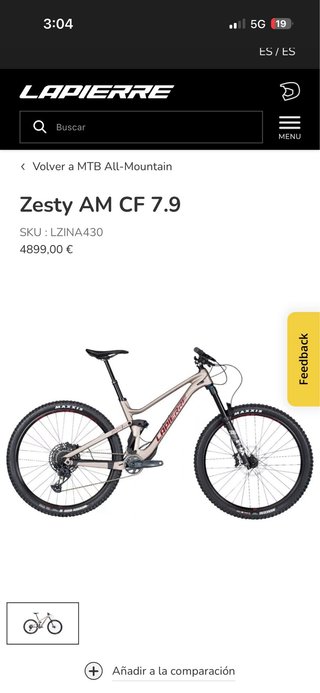 Bicicleta Lapierre Zesty AM CF 7.9 GX