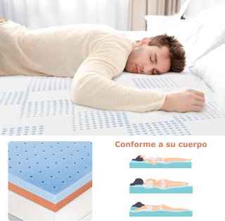 Maxzzz topper viscoelástico gel 7,5cm cubrecolchon