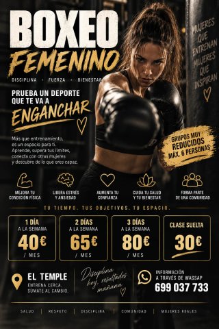 BOXEO FEMENINO EN EL TEMPLE GRUPOS REDUCIDOS