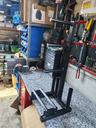 Rack soporte para discos d pesas y base mancuernas