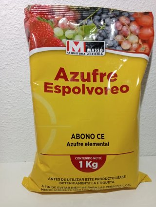 Azufre en Polvo 1kg - Masso Paqueteria Agricola