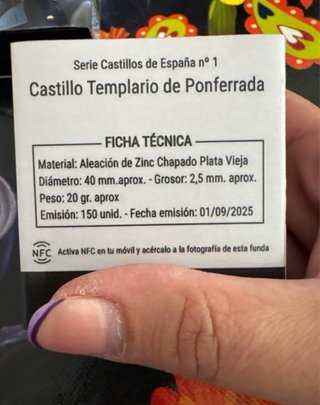 Moneda Conmemorativa Templarios Plata Vieja