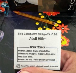 Moneda Conmemorativa Adolf Hitler Chapado Plata