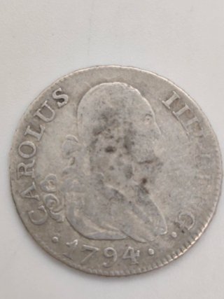 Moneda Antigua de plata 1794 CAROLUS IIII