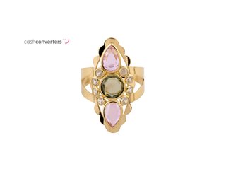 anillo oro 18k con piedra con circonita t. 18 (18,47 mm)
