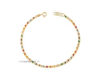 pulsera oro 18k con piedra con circonita