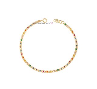 pulsera oro 18k con piedra con circonita