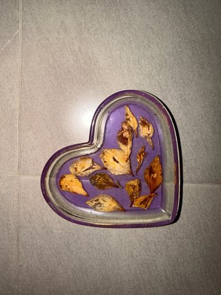 Joyero Corazón Morado con Pétalos