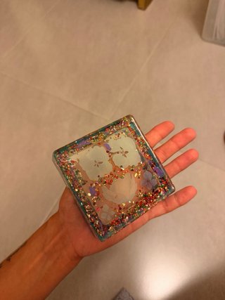 Cenicero efecto mar con flores