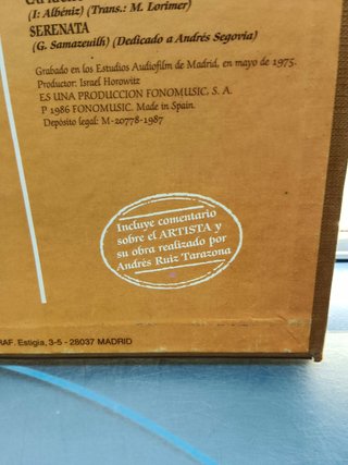 3 lps, BOX, vinilos, Andrés Segovia, maestro de la guitarra