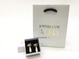 pendientes oro 18k con piedra con cuarzo