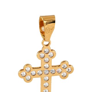crucifijo oro 18k con piedra con circonita