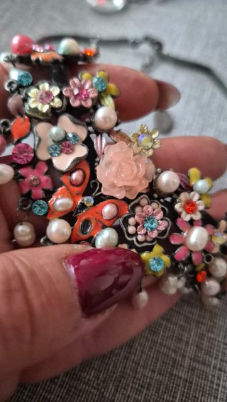 Collana floreale multicolor