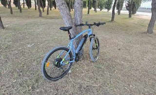 Bicicleta Eléctrica Azul rockriderst 100