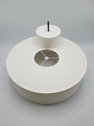 Lámpara Colgante Tambor Tela 5 Luces