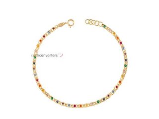 pulsera oro 18k con piedra con circonita