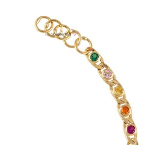pulsera oro 18k con piedra con circonita