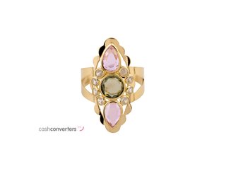 anillo oro 18k con piedra con circonita t. 17 (18,16 mm)