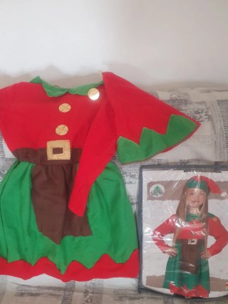 Disfraz Navidad Niña Elfo Talla 5-6
