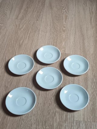 Set 5 Tazzine Caffè Porcellana Bianca Arancione