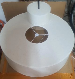 Lámpara Colgante Tela Gris Tambor
