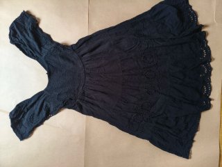 Vestido Negro Corto DEVOTED Bordado Talla S