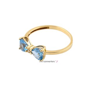 anillo oro 18k con piedra con circonita t. 18 (18,47 mm)