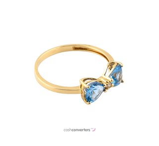 anillo oro 18k con piedra con circonita t. 18 (18,47 mm)