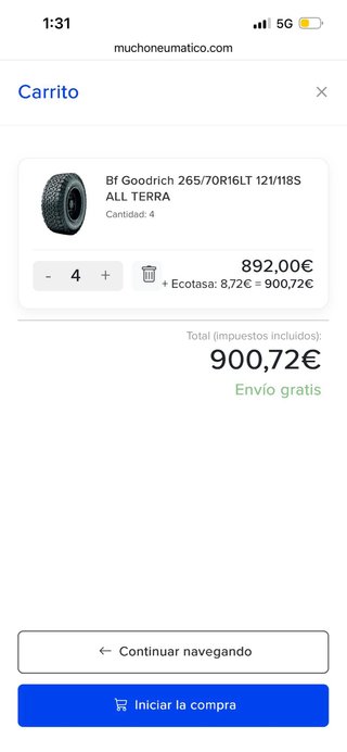Llantas 16” con BF Goodrich All Terrain