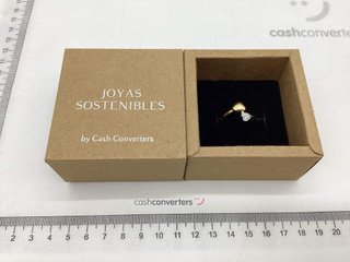 anillo oro 18k con piedra con circonita t. 18 (18,47 mm)