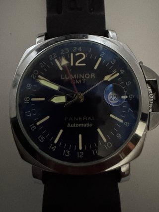 Reloj automático estilo GMT 44 mm – esfera azul –