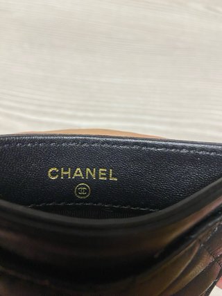 Monedero Chanel Piel Negro y Dorado