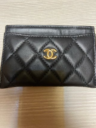 Monedero Chanel Piel Negro y Dorado